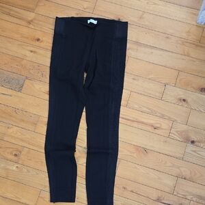 Reitmans Black Leggings with Detailed Stripe Accents On The Sides